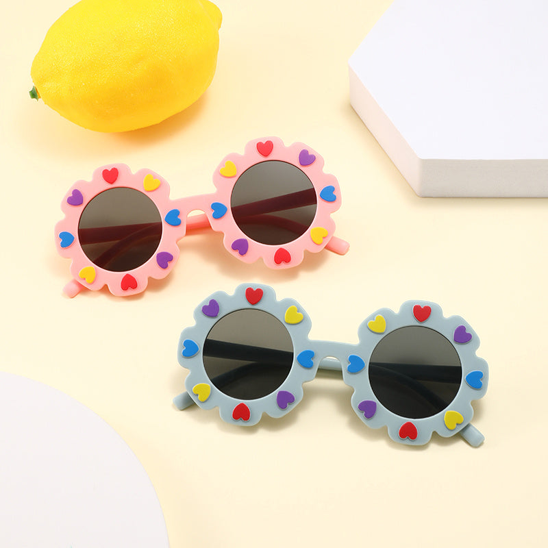 Kids Sunglasses Flower Ink Glasses Outdoor Anti UV
