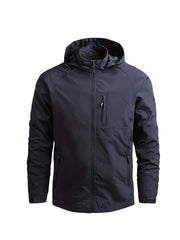 Men's Waterproof Windproof Hooded Jacket Zipper Windbreaker