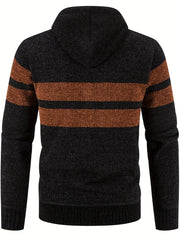 Fleece Hooded Jacket Men's Zip Up Coat Fall Winter