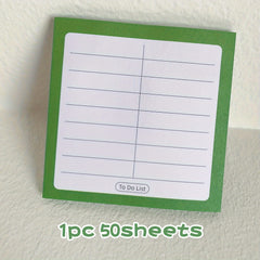 50 Sheets Rainbow Grid Sticky Notes - Tearable Sticky Note Paper