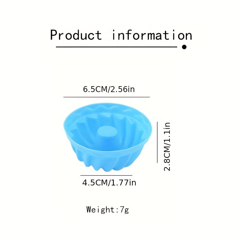 12pcs Mini Bundt Pan Cake Mold Fluted Tube Baking Tools