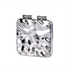 Ripple Pattern Square Mirror Foldable Pocket Makeup Mirror