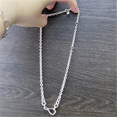 Silver Chunky Infinity Knot Chain Necklace for Women