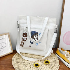 Bubble Girl Style Shoulder Canvas Bags for Campus College Student