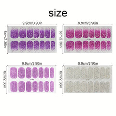 2pcs Self Adhesive Nail Wraps for UV Lamp Geometric Easy Apply & Remove