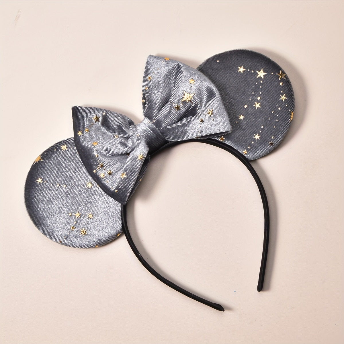 Girls Velvet Cloth Bronzing Pentagram Ears Hair Hoop Dress Up Hair Accessories