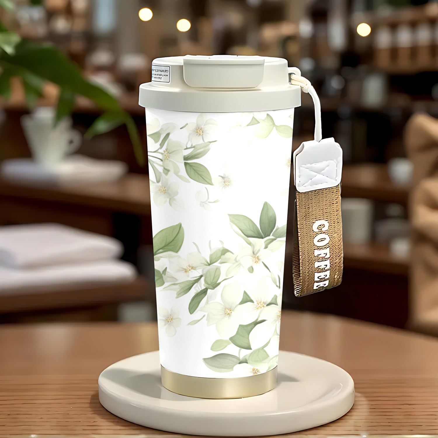 Floral 316 Insulated Travel Tumbler: Stainless Steel Water Cup