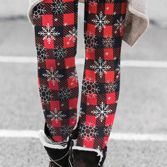Snowflake Print High Stretch Leggings