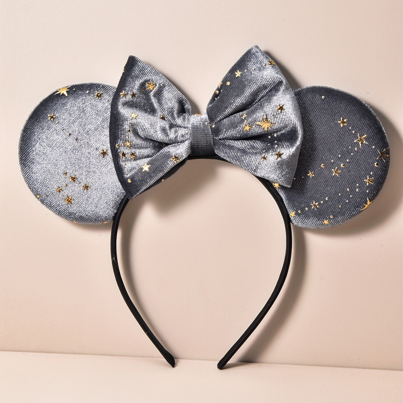 Girls Velvet Cloth Bronzing Pentagram Ears Hair Hoop Dress Up Hair Accessories