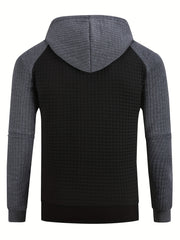 Men's Waffle Pattern Hooded Jacket