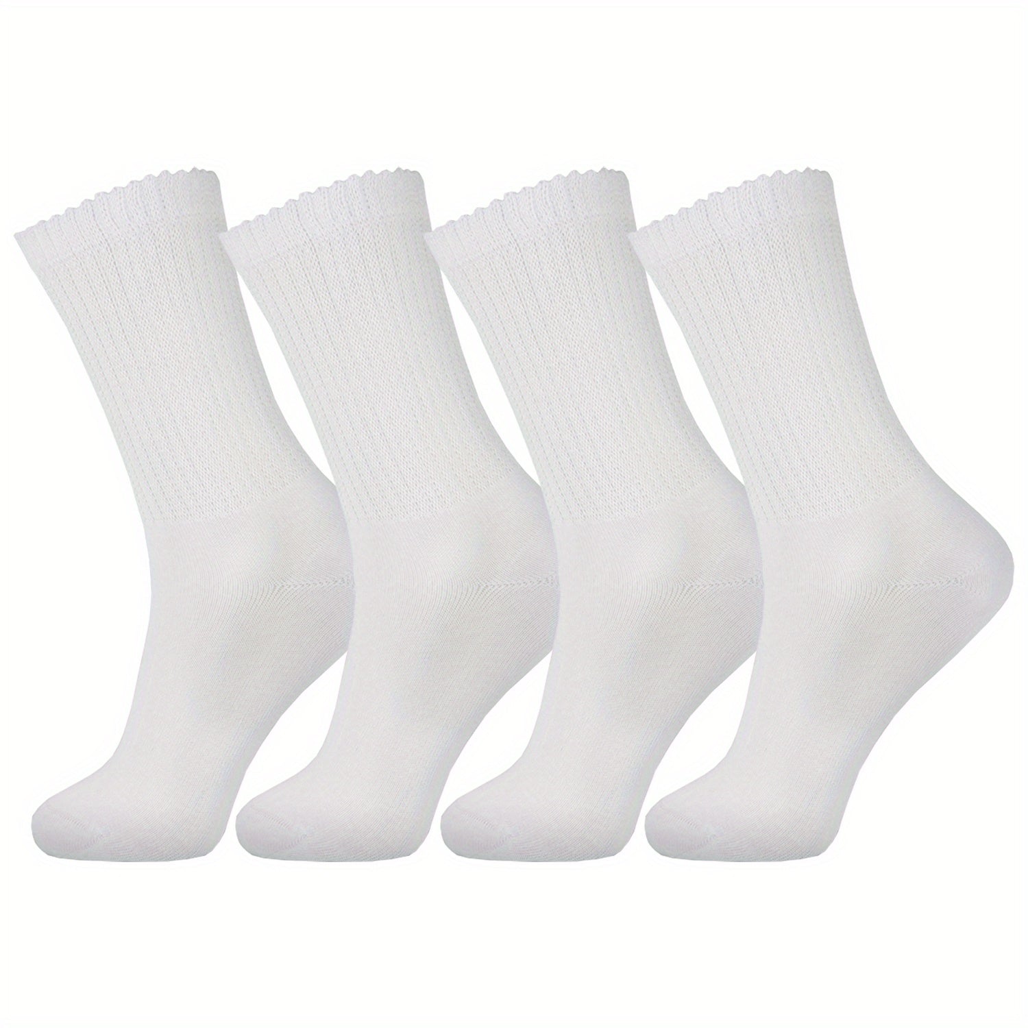 4 Pairs Bamboo Diabetic Neuropathy Socks Non Binding Loose Top & Seamless Toe