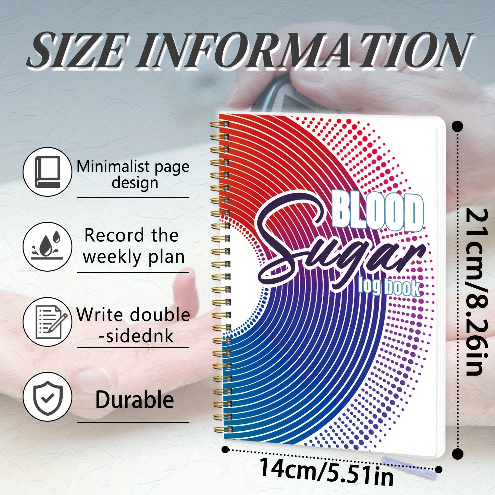 Daily Health Diary Logbook A5 Blood Glucose Medication Tracker