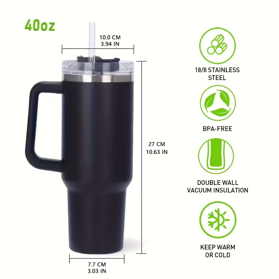 Stainless Steel Insulated Cup With Straw 40oz