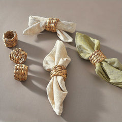 6pcs Woven Napkin Buckle Boho Holder for Wedding Thanksgiving