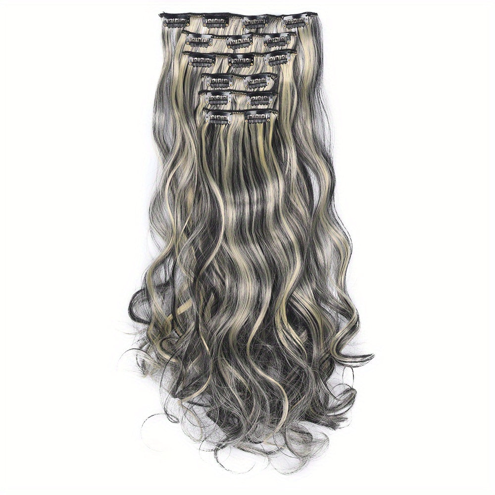 6pcs 60-96cm Body Wave Hair Extensions | Synthetic Fiber | 16 Clips