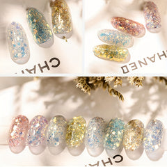 8 Boxes Nail Art Glitter Flakes Hexagon Sequins Powder for 3D Manicure