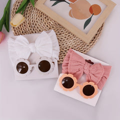 Girls Bowknot Headband & Sunglasses Set for Sweet Style