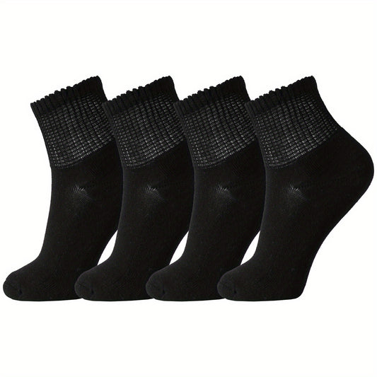 4 Pair Bamboo Non-Binding Diabetic Ankle Socks