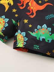Boys DADDY'S Print Tank Top & Dino Shorts Set Kids Summer Clothes