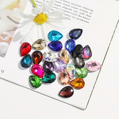 20pcs Glass Water Drop Drill Mobile Phone Sticker DIY Decoration Accessories