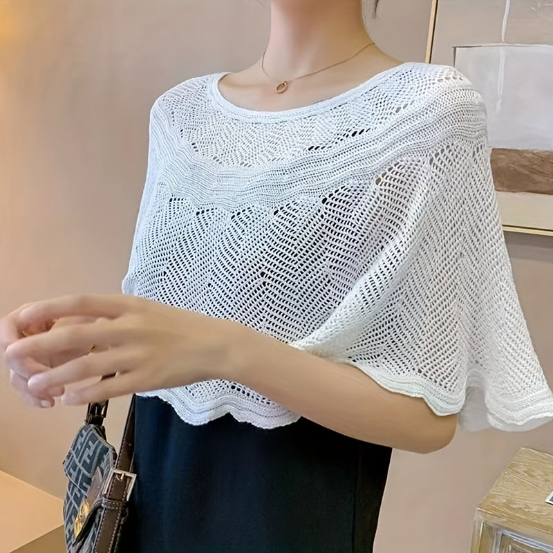 Ruffles Cape Knitted Women Shawl Windproof Wrap Scarf