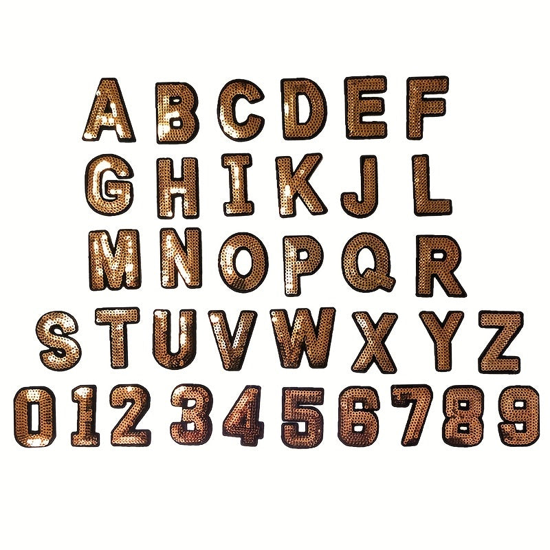 36pcs Bead Letter Iron On Patches Men Clothing Jacket Jeans Pants Dress