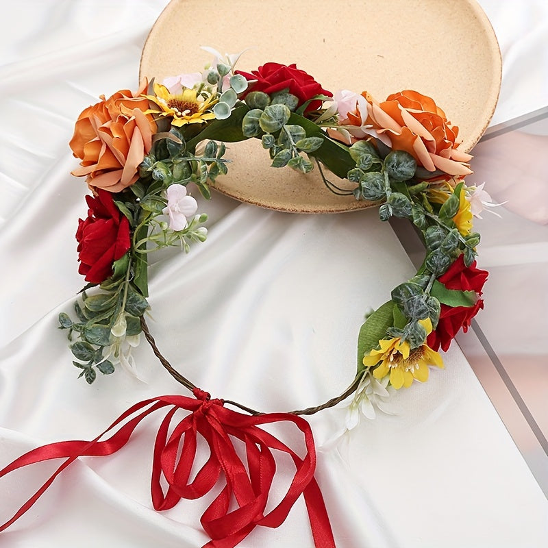 Girl's Flower Wreath Hair Hoop for Parties