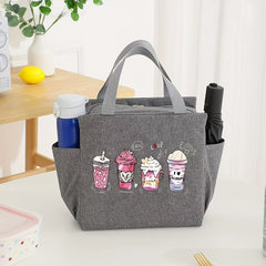 Large Insulated Tote Bag for Women's Work & School, Gray