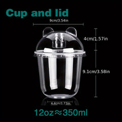 Disposable Plastic Cup With Lid Christmas Supplies for Dessert Fruit Juice