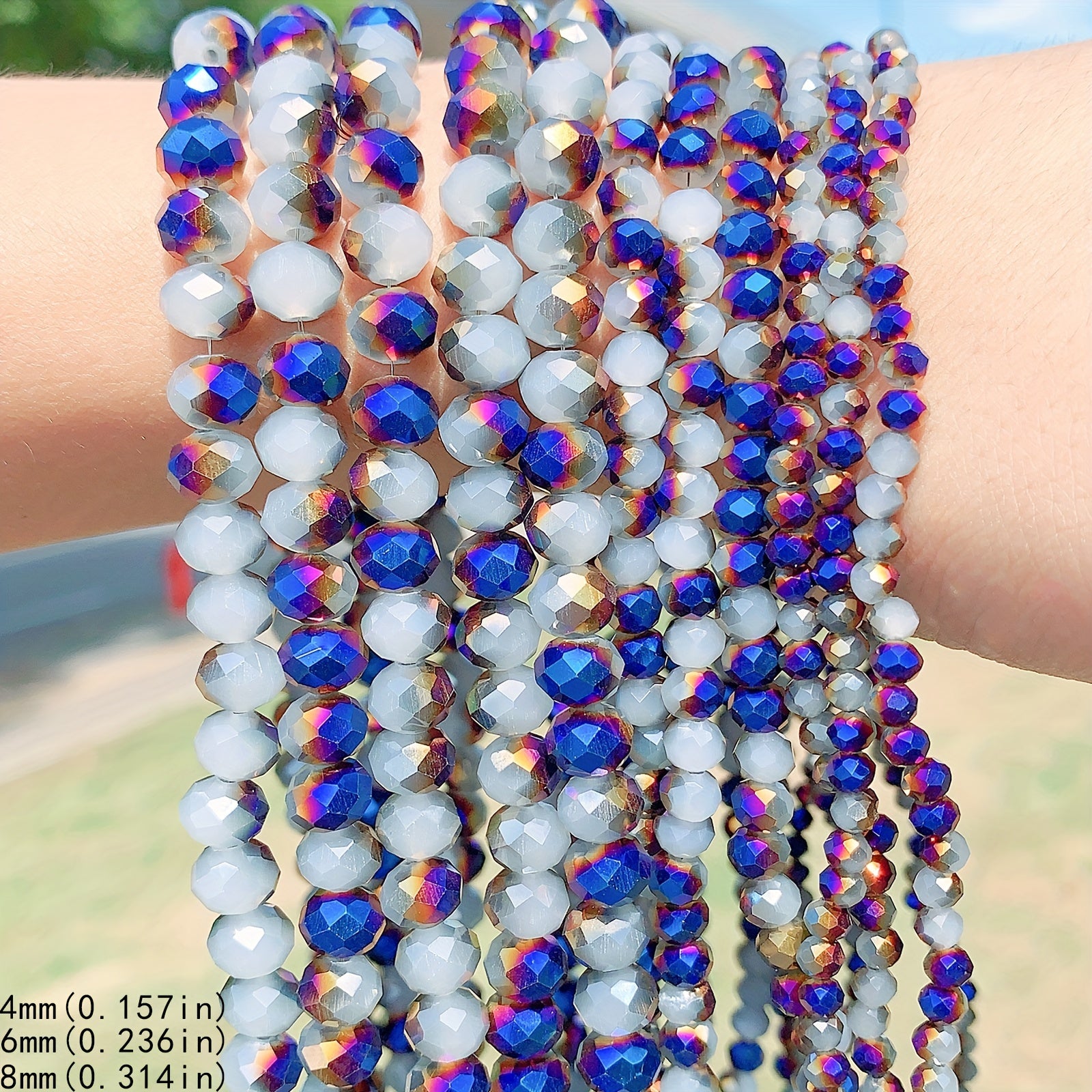 Plated Crystal Beads 4-8mm for DIY Bracelet Jewelry Making