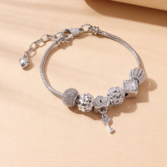 Beaded Charm Bracelet with Flower & Star Pattern