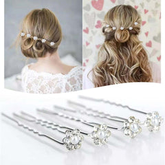 20pcs Bridal Flower Crystal Hair Pins Clips Wedding Pearl Hair Pins