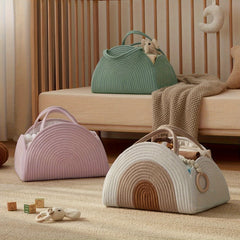 Woven Diaper Storage Basket for Moms - Durable Polyester Material