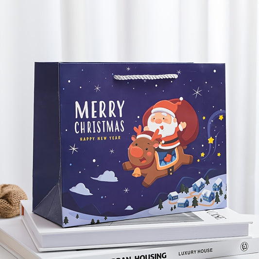 Santa Claus Elk Tote Bag Paper Bag Thickened Gift Bag Christmas Holiday Gift Bag