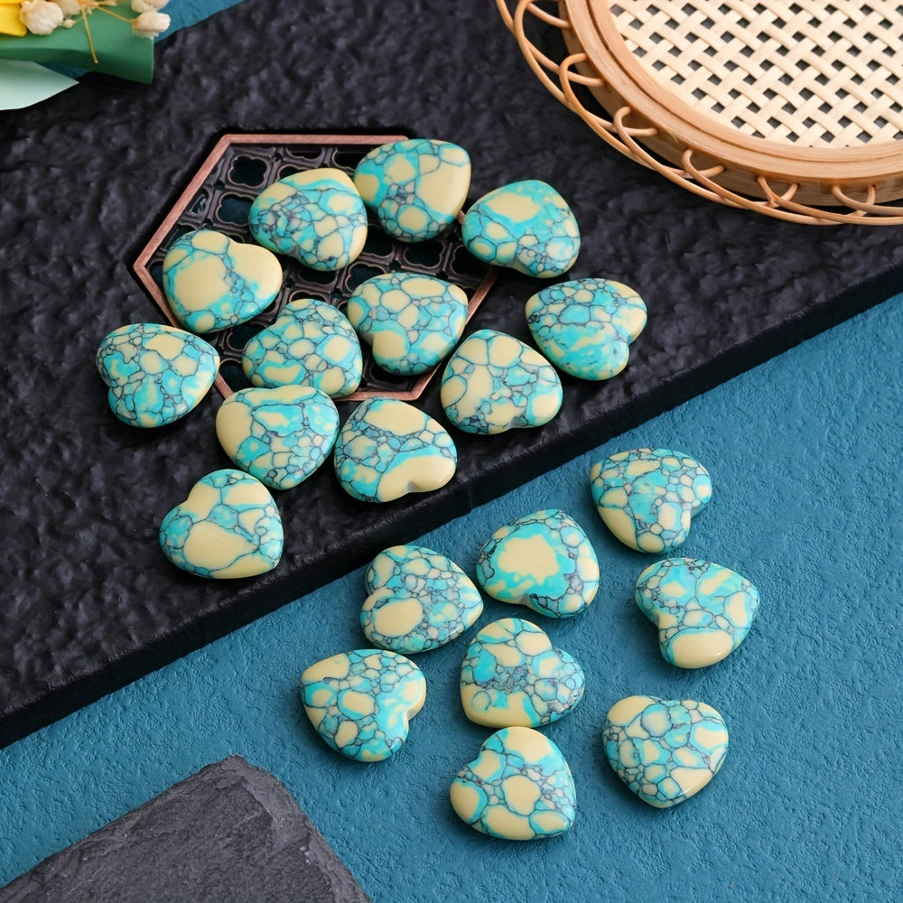 12PCS Healing Crystal Palm Polished Heart Shaped Gemstones Set For Reiki Energy