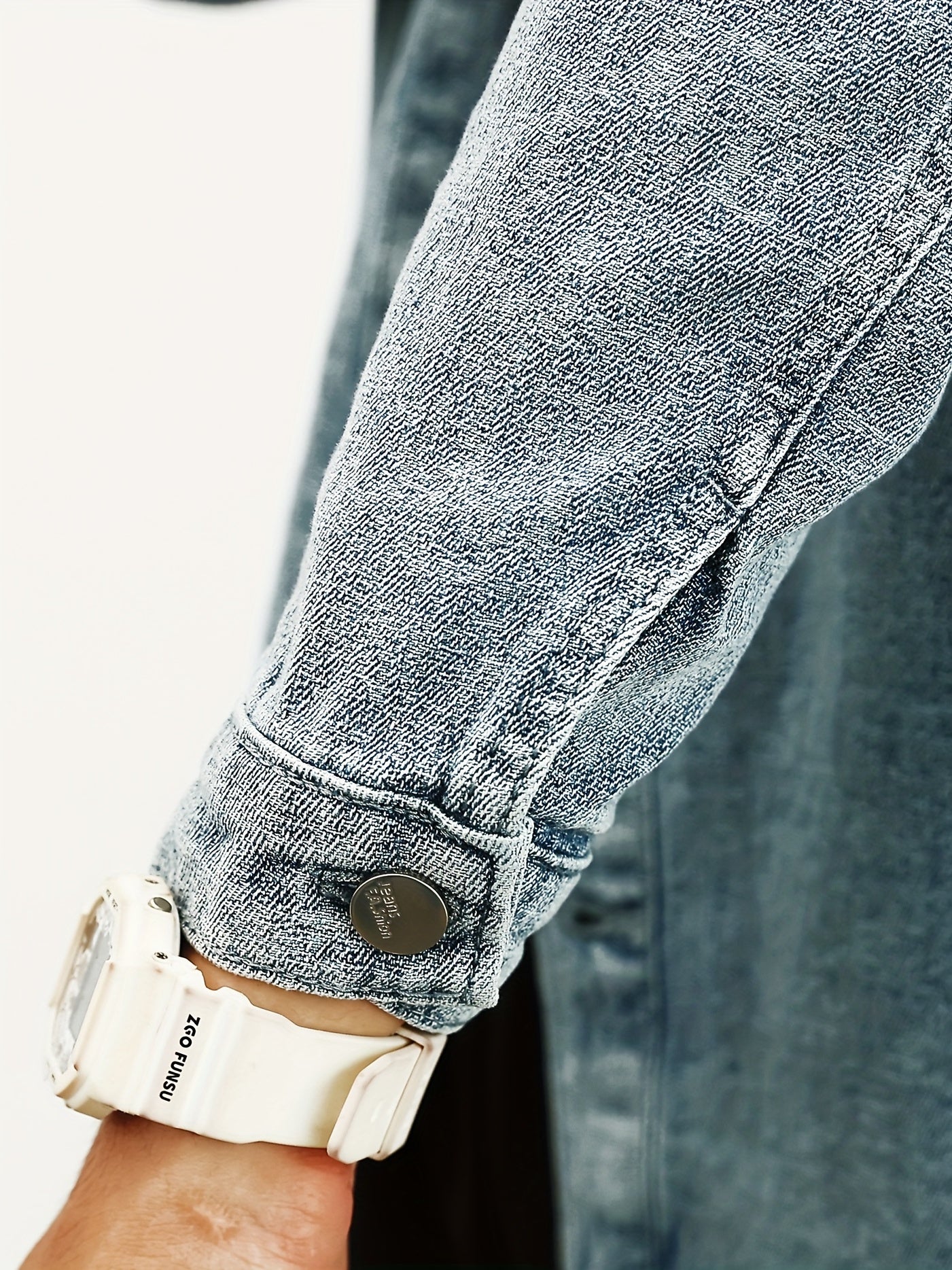 Men's Denim Jacket Lapel Button Up Coat Spring Fall