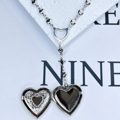 Heart Locket Necklace for Girls Stainless Steel
