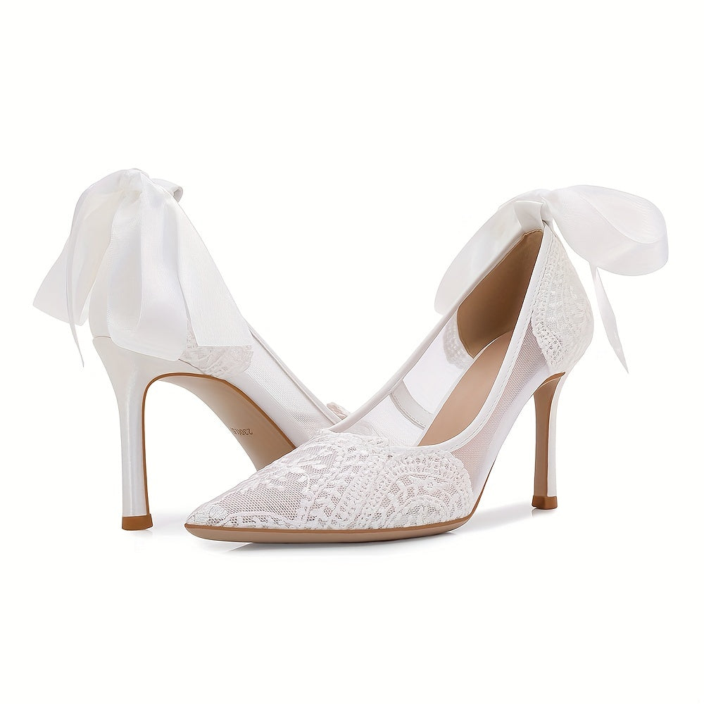 Women's Breathable Stiletto Heels Slip On Shoes Wedding Shoes