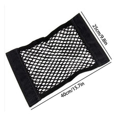 Car Trunk Organizer with Rear Net Mesh Elastic String and Sticker