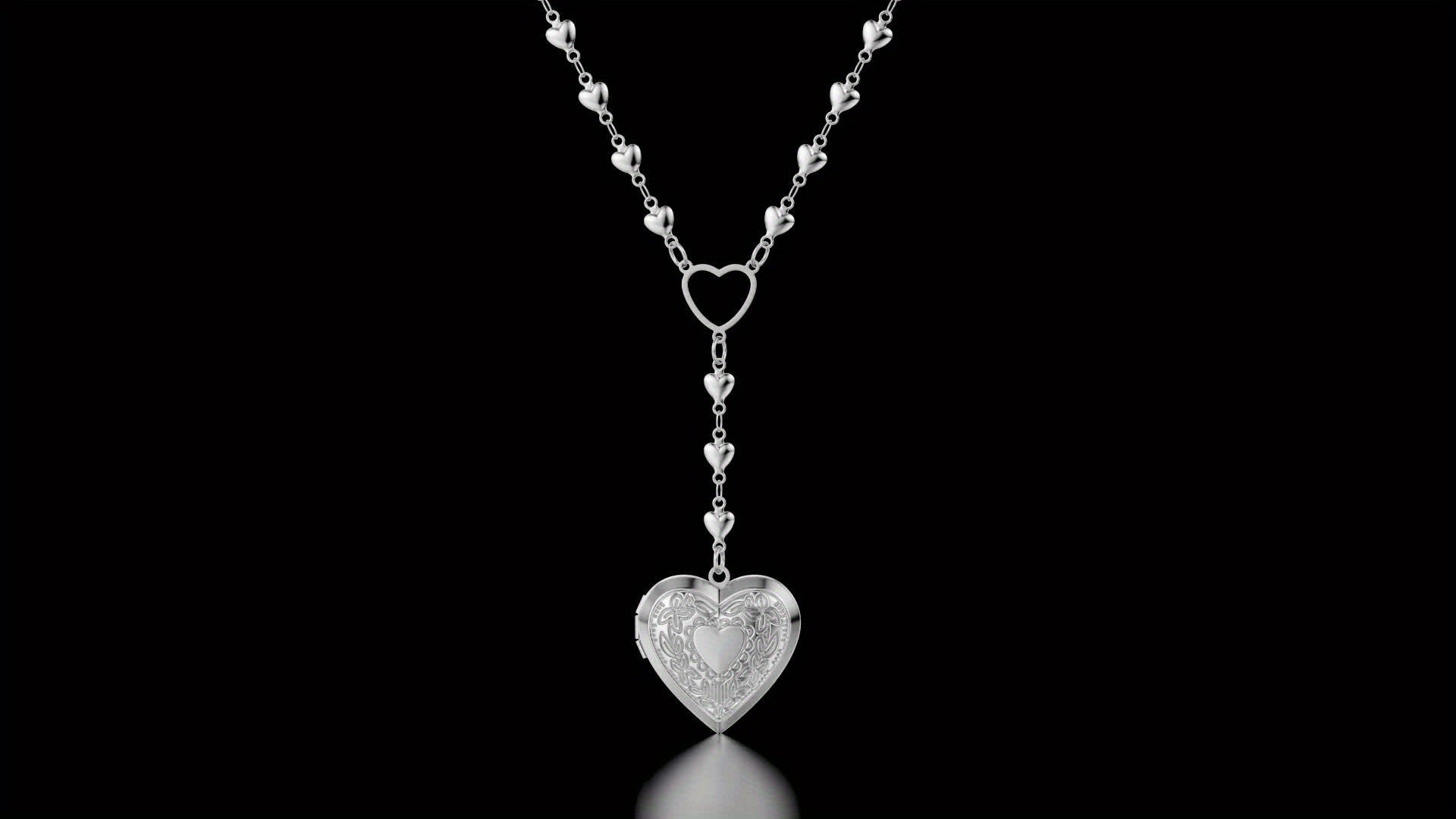 Heart Locket Necklace for Girls Stainless Steel