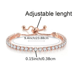 18K Plated Tennis Bracelet Full Zircon Chain Personality Hand Jewelry