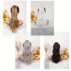 Long Curly Wavy Ponytail Extensions Synthetic Clip In Hair Extensions