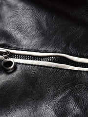 Men's Vintage Leather Jackets Fleece Outwear Casual Motorcycle