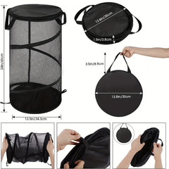 Large Collapsible Laundry Basket with Lid Foldable Mesh Pop Up Hamper