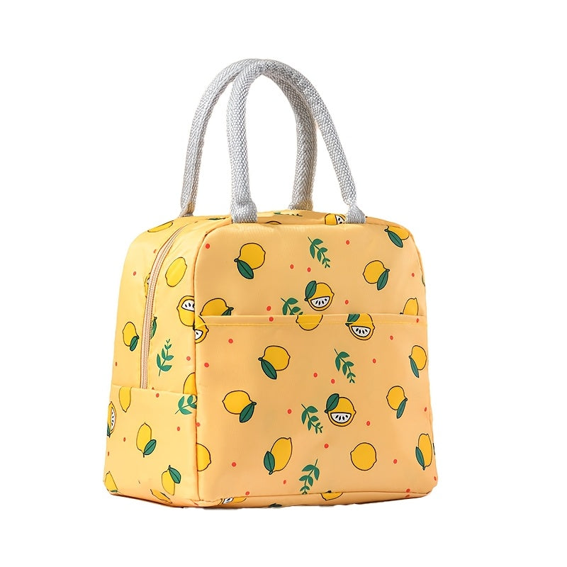 Fruit Theme Insulated Lunch Bag with Double Handles Oxford Cloth