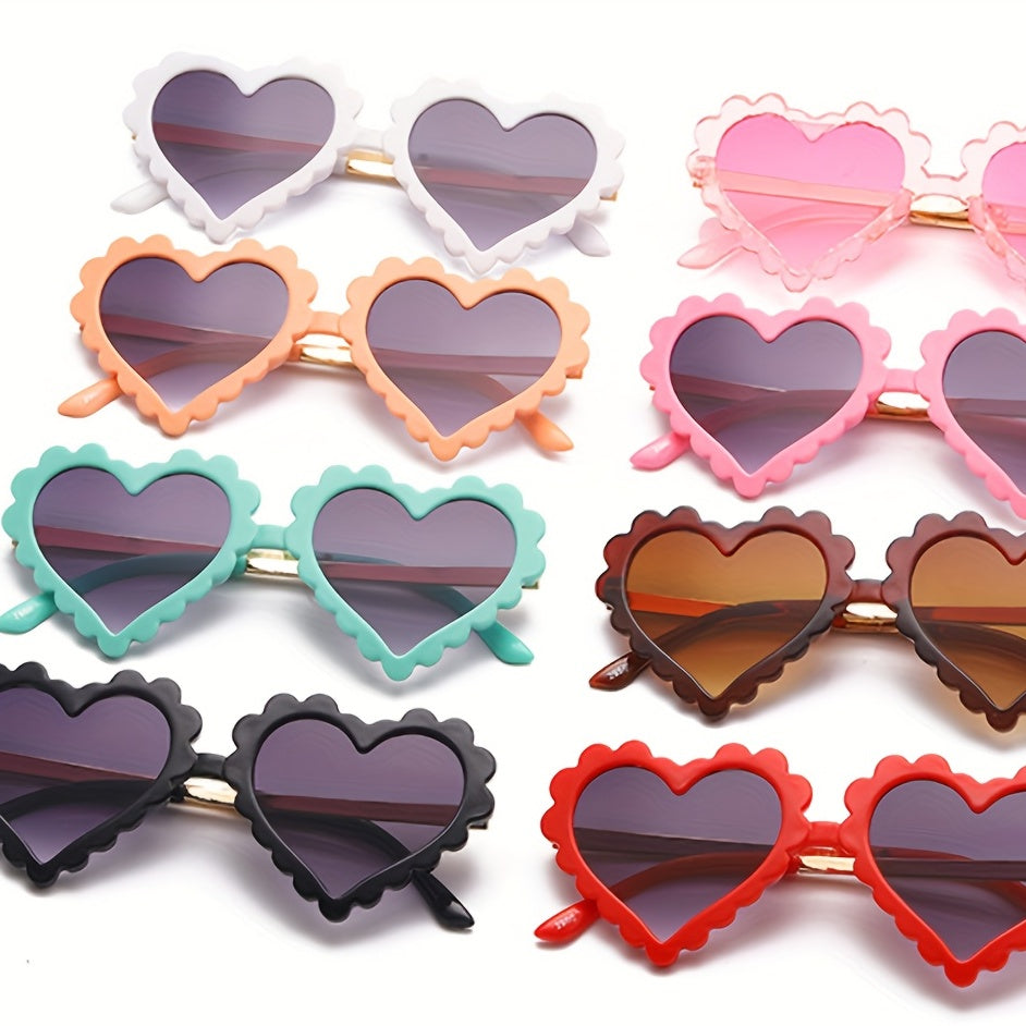 Cartoon Heart Frame Sunglasses UV Protection for Girls and Boys