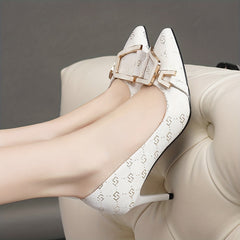 Geometric Pattern Stiletto Heels Point Toe Dress Pumps Women's Heels