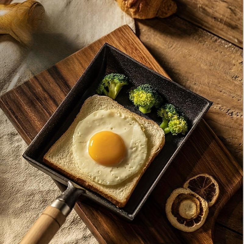 Japanese Style Cast Iron Omelette Pan 18x15 - Rectangular Small Frying Pan