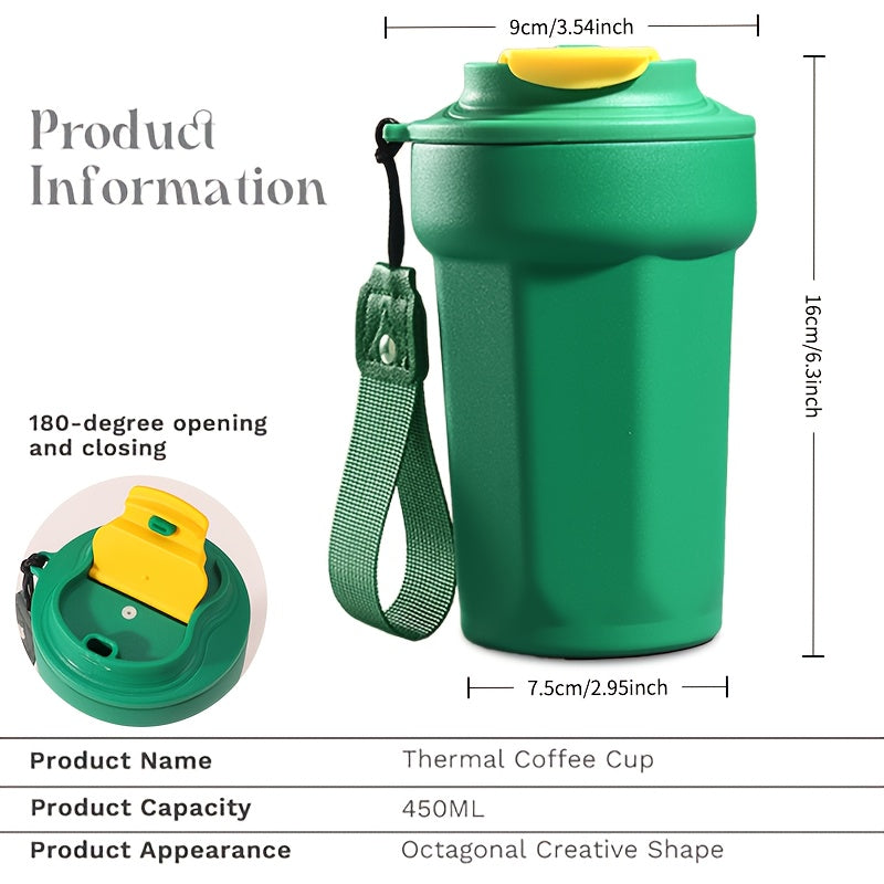 15oz Stainless Steel Sports Insulated Water Cup Portable with Rope