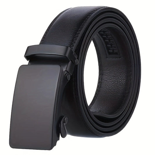 Men's Automatic Buckle Slider Belt Business Casual Leather Belt